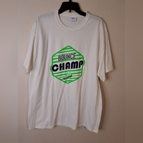 Unisex white The Great Inflatable race BOUNCE CHAMP run event t shirt size XL - Picture 1 of 3